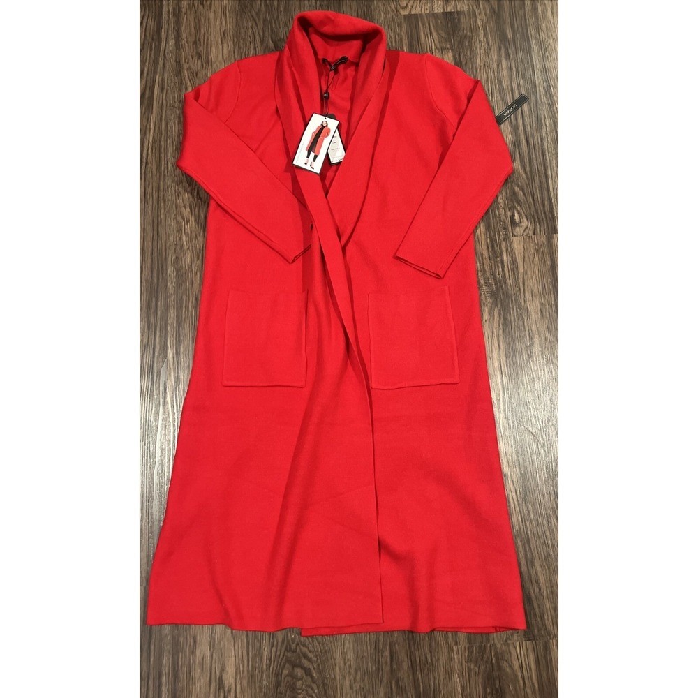 Max Sport Long Cardigan Women's Size M Color True Red  Coat Jacket Sweater $368